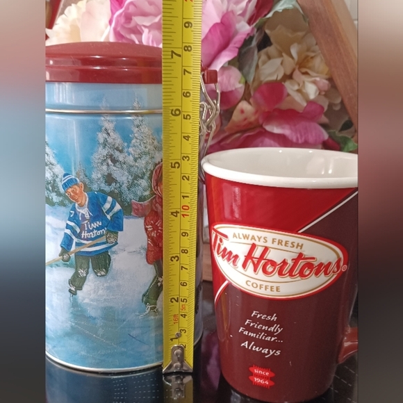 Tim Hortons 2012 Always Fresh Coffee Mug and Skating Pond Tin Canister - Picture 2 of 10